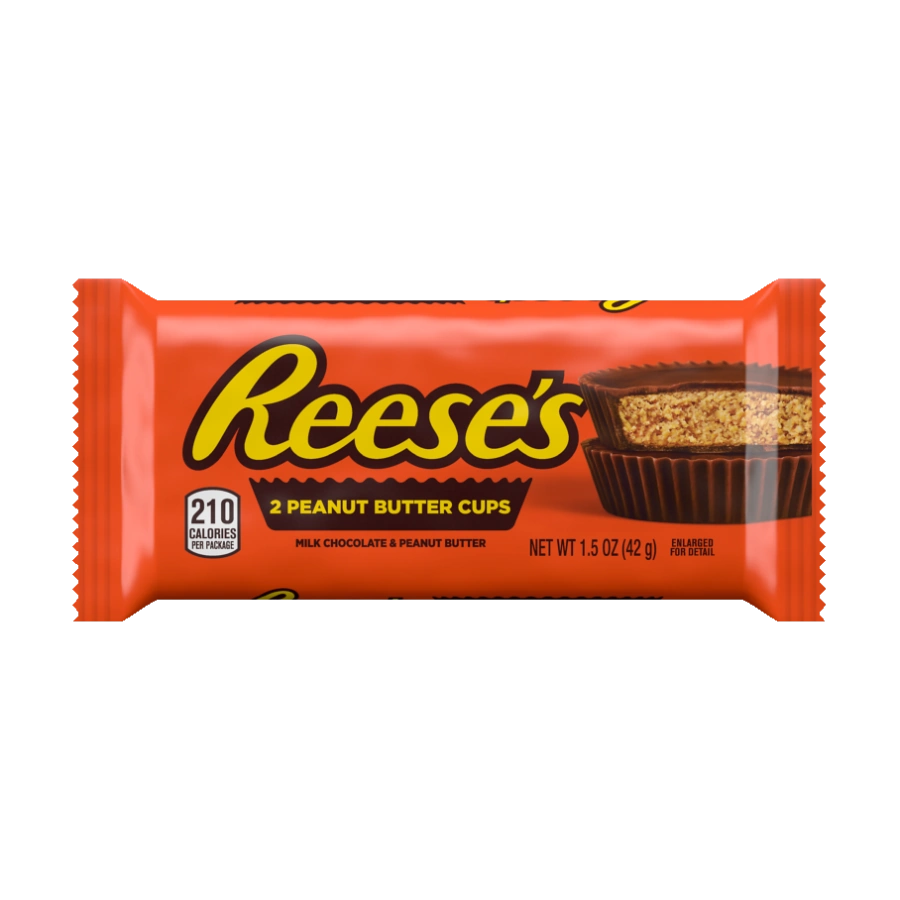 Orange package of Reese's Milk Chocolate Peanut Butter Cups
